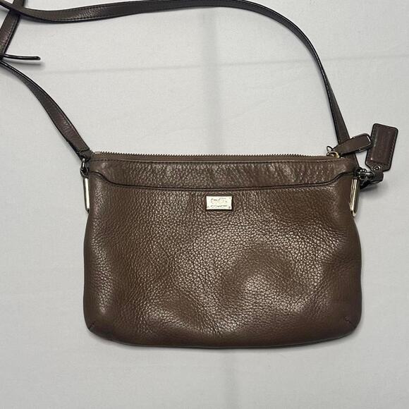 Coach Vintage Brown MINK Pebbled Leather CrossBody Adjustable Strap Bag - Picture 1 of 8